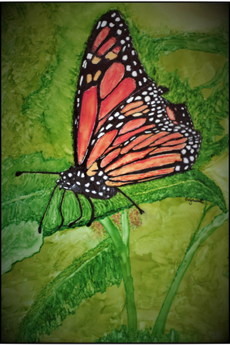 Alcohol ink rendition by Evie Clough from a photo by Sandy Scott
